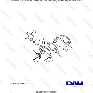 Mercruiser 7.3L NAV 444 - Water pump