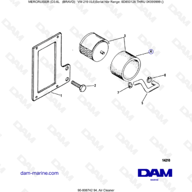 Mercruiser D3.6L (Bravo) - Air cleaner