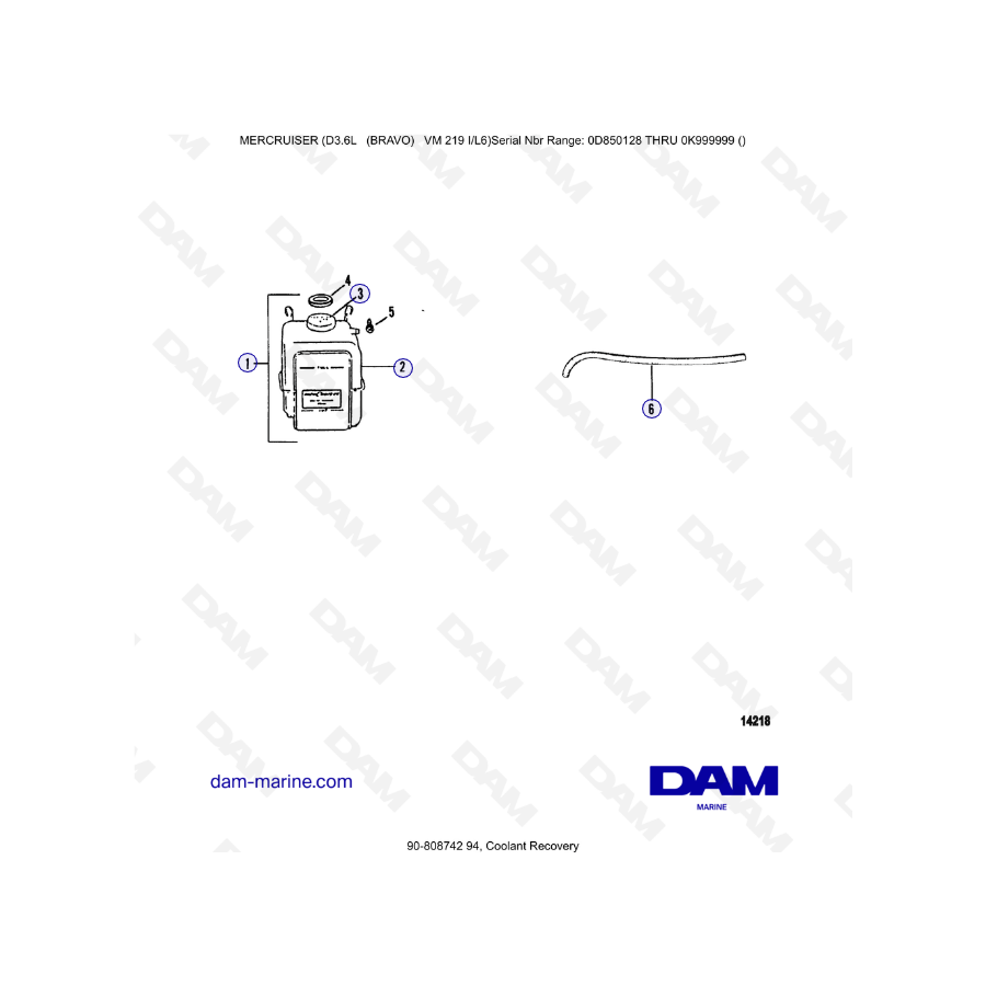 Mercruiser D3.6L (BRAVO) - Réservoir liquide de refroidissement