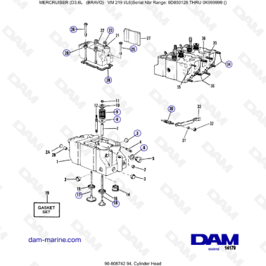 Mercruiser D3.6L (BRAVO) - Cylinder head