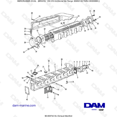 Mercruiser D3.6L (BRAVO) - Exhaust manifold