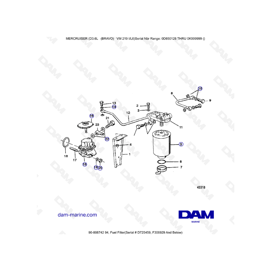 Mercruiser D3.6L (BRAVO) - Fuel filter