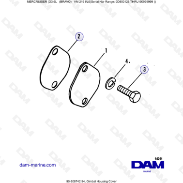 Mercruiser D3.6L (BRAVO) - Gimbal housing cover