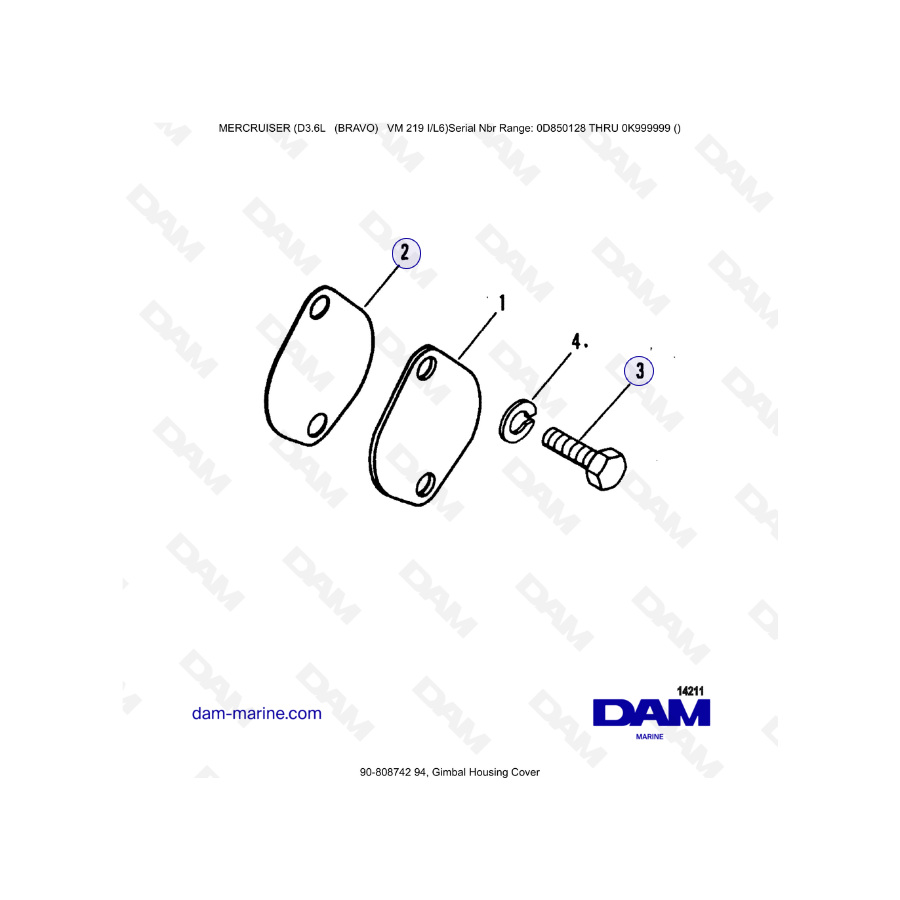 Mercruiser D3.6L (BRAVO) - Gimbal housing cover
