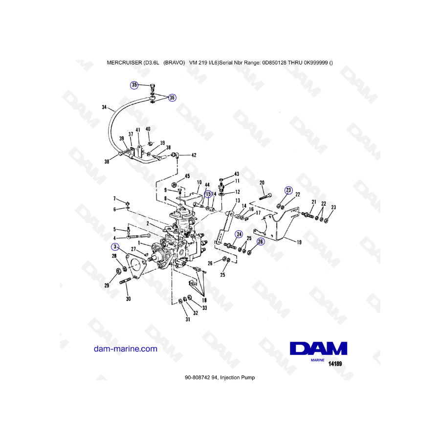 Mercruiser D3.6L (BRAVO) - Injection pump