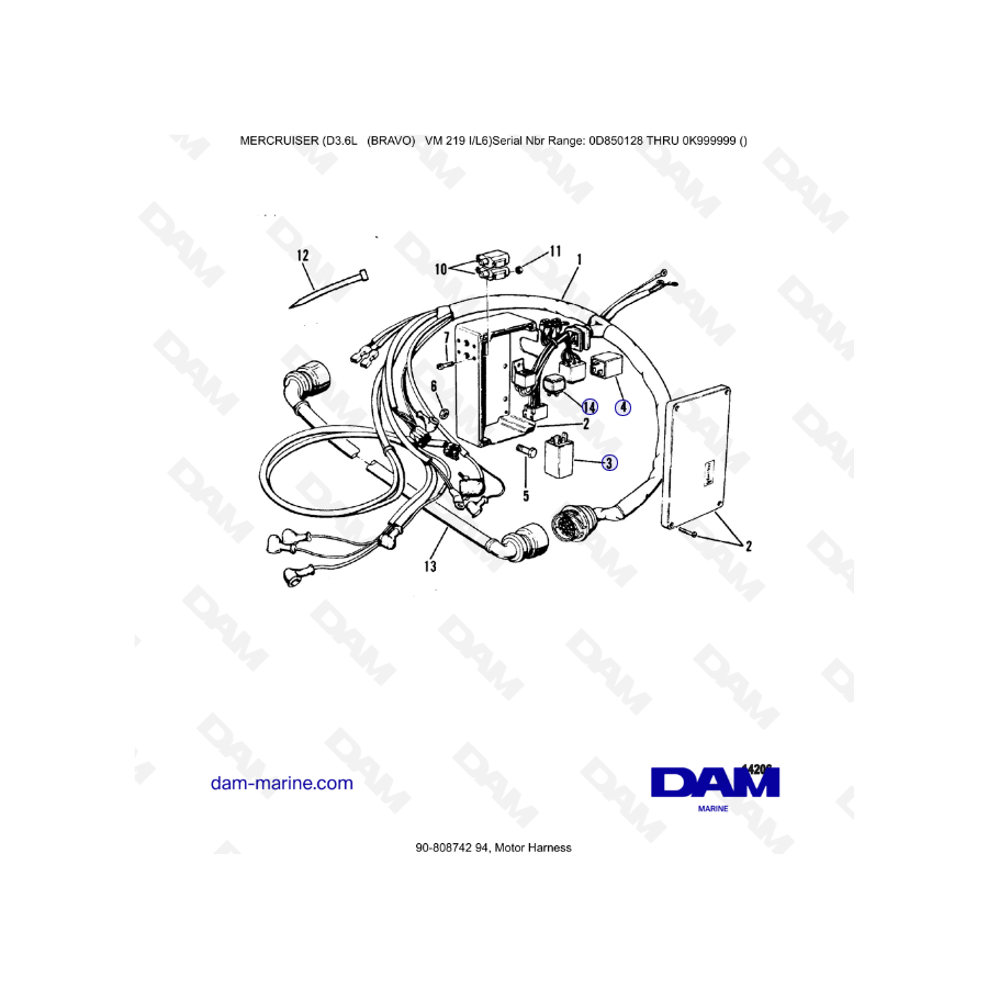 Mercruiser D3.6L (BRAVO) - Motor Harness