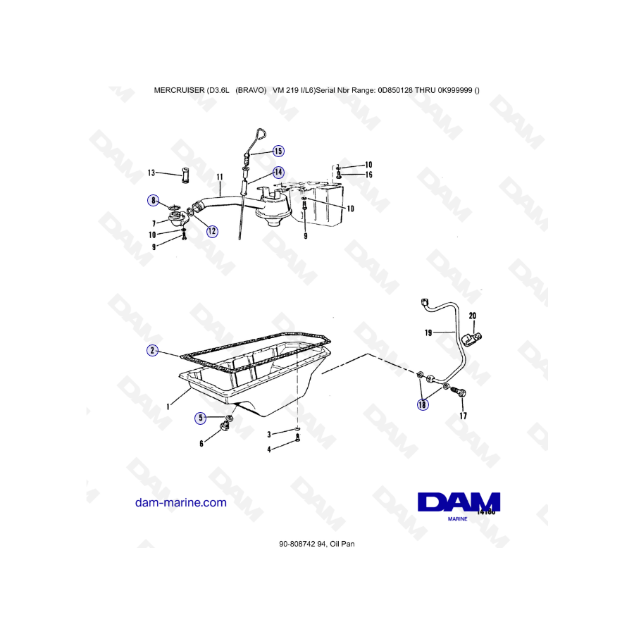 Mercruiser D3.6L (BRAVO) - Oil pan