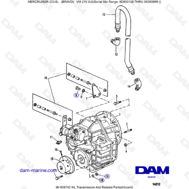 Mercruiser D3.6L (BRAVO) - Transmission & related parts (inboard)