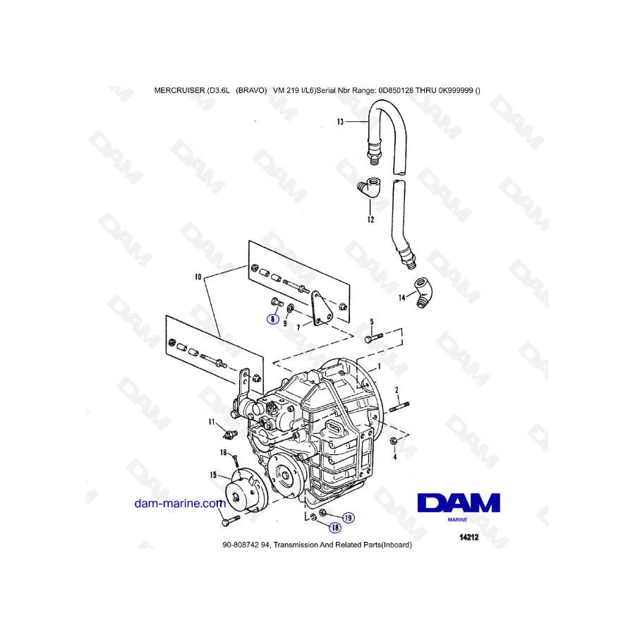 Mercruiser D3.6L (BRAVO) - Transmission & related parts (inboard)