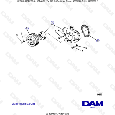 Mercruiser D3.6L (BRAVO) - Water pump