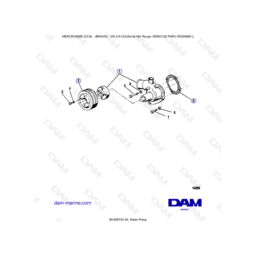 Mercruiser D3.6L (BRAVO) - Water pump