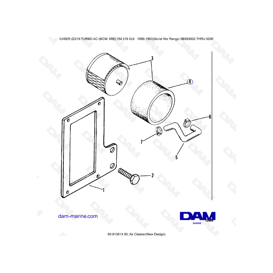 Filtro de aire Mercruiser D219 TURBO AC 