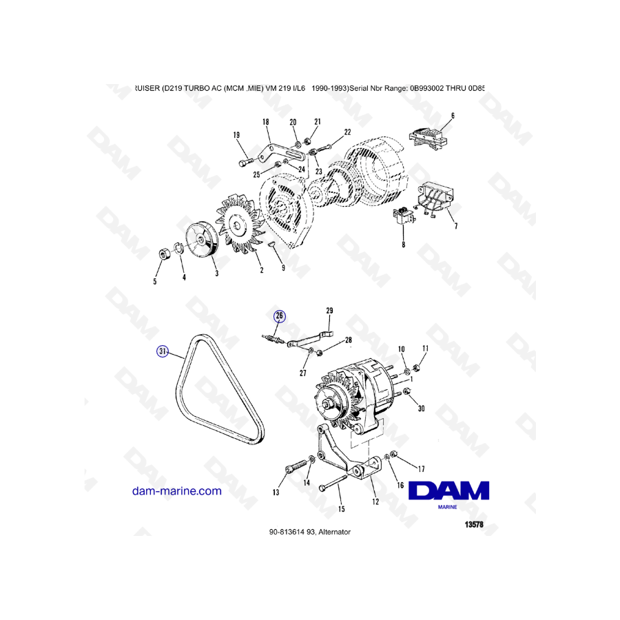 Mercruiser D219 TURBO AC - Alternator