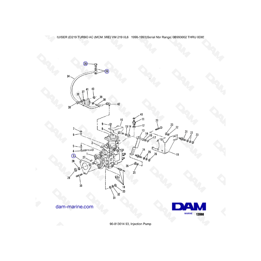 Mercruiser D219 TURBO AC - Injection pump