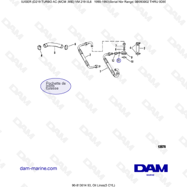 Mercruiser D219 TURBO AC - Oil lines (5c)