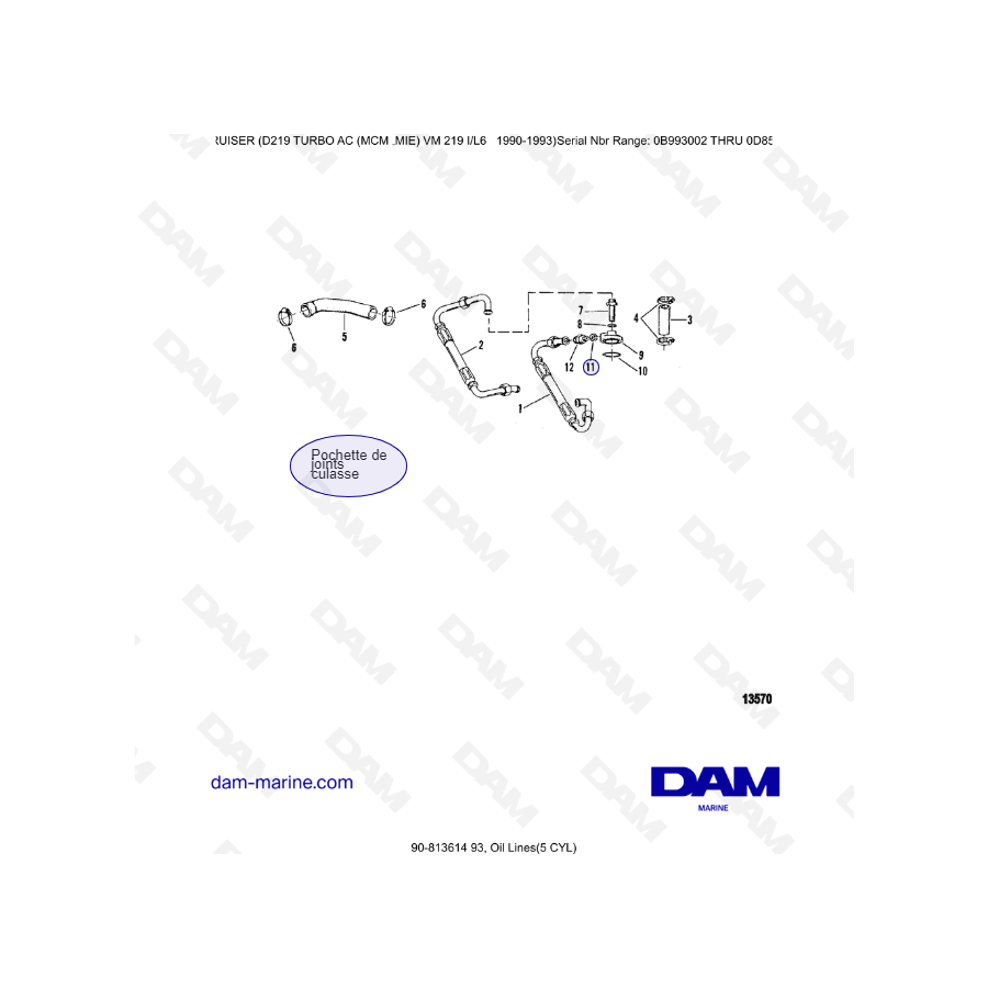 Mercruiser D219 TURBO AC - Conductos de aceite (5c)