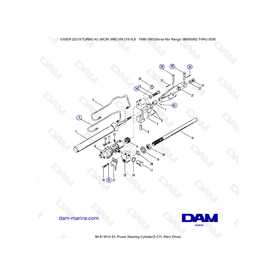 Mercruiser D219 TURBO AC - Power steering cylinder 