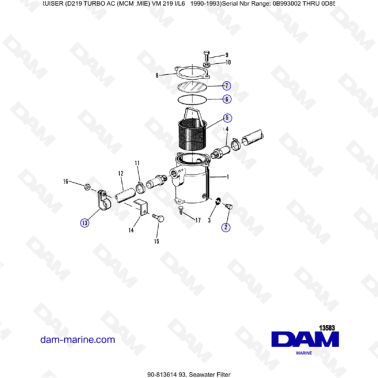 Mercruiser D219 TURBO AC - Seawater filter