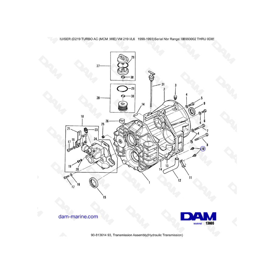 Mercruiser D219 TURBO AC - Transmission assembly (hydraulic)
