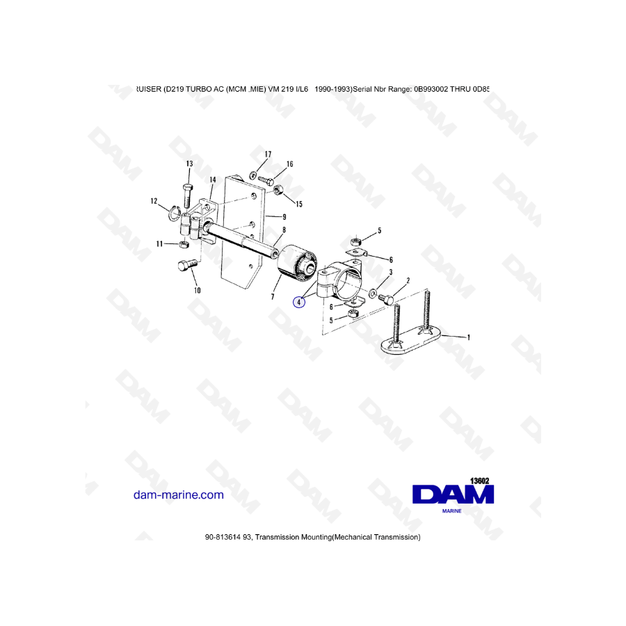 Mercruiser D219 TURBO AC - Transmission mounting (mecha)