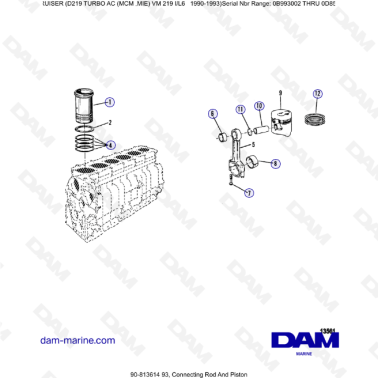Mercruiser 636D-TA - Connecting rod & piston