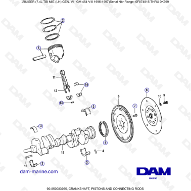 MERCRUISER 7.4L EFI TBI - Crankshaft, pistons & connecting rods