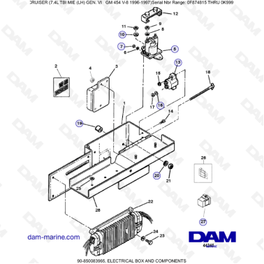 MERCRUISER 7.4L EFI TBI - Electrical box & components