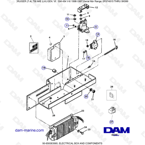 MERCRUISER 7.4L EFI TBI - Electrical box & components