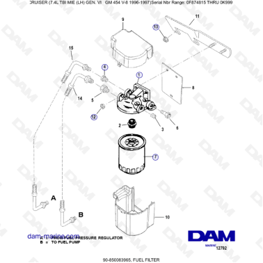 MERCRUISER 7.4L EFI TBI - Fuel filter