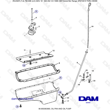 MERCRUISER 7.4L EFI TBI - Oil pan & oil pump