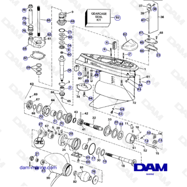 Embase OMC Cobra - Bas d'embase (contre rotation)