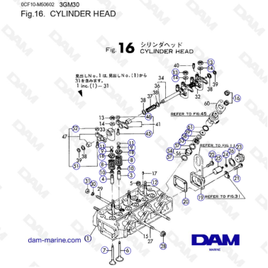 Yanmar 3GM30 - Culata