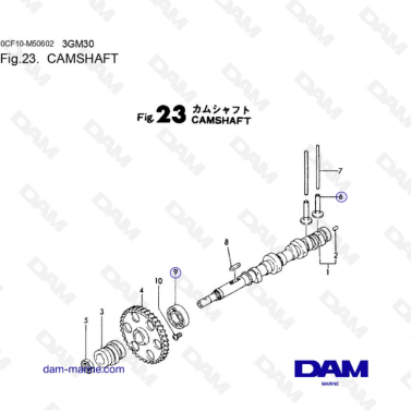 Yanmar 3GM30F - Árbol de levas