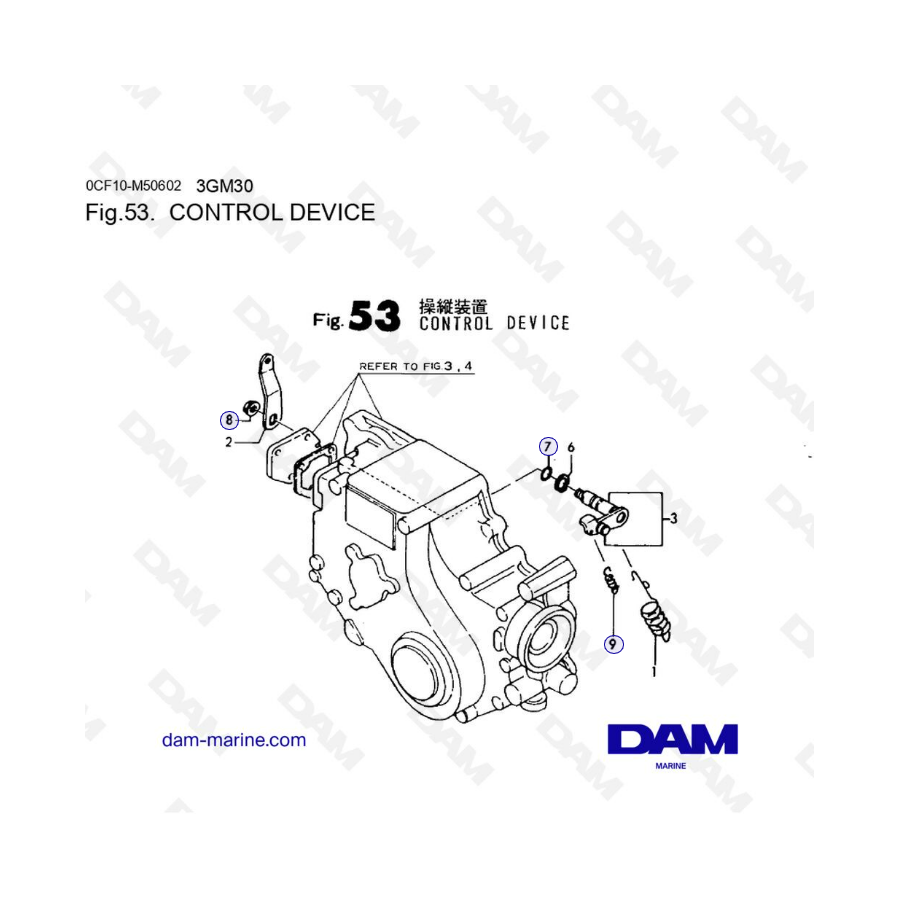 Yanmar 3GM30/3GM30F - Control device