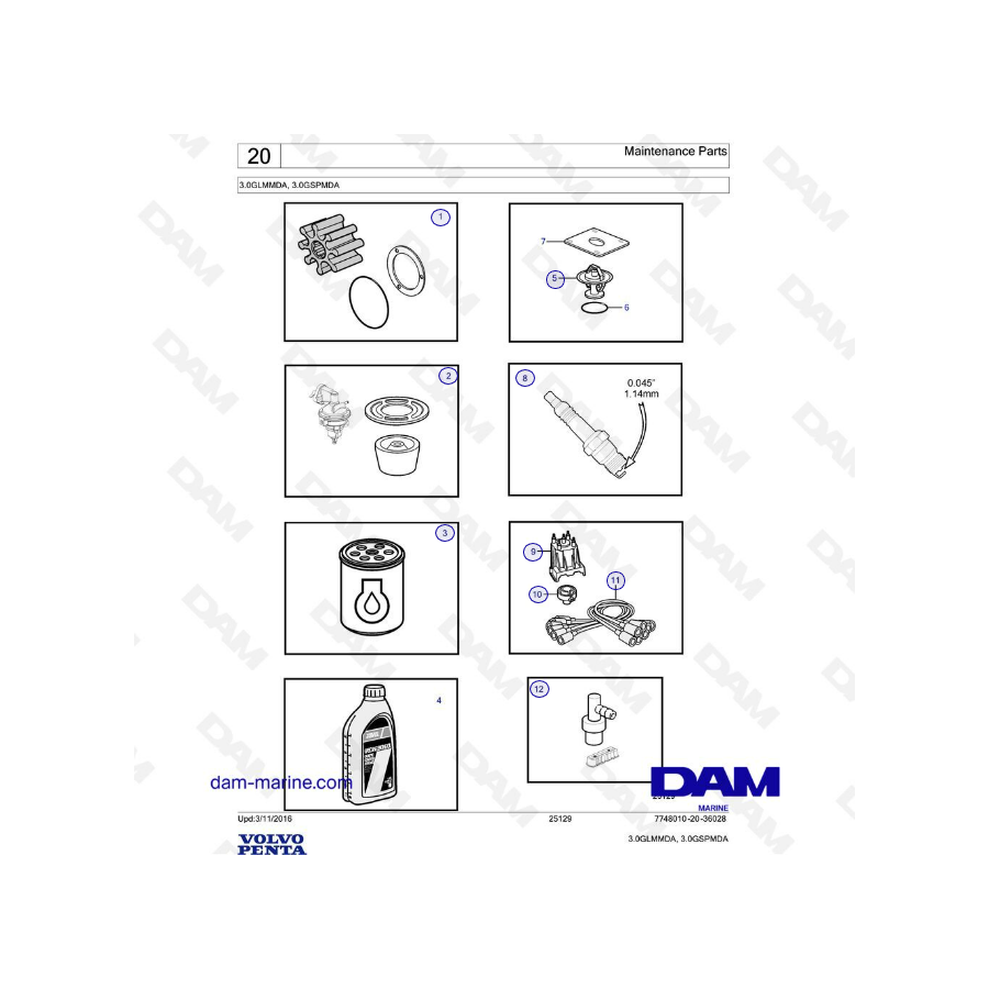 VOLVO PENTA 3L GL / 3L GS - Spare parts