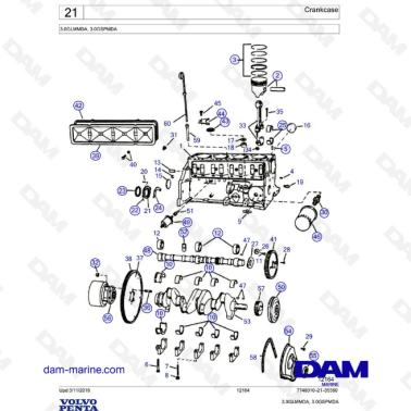 VOLVO PENTA 3L GL / 3L GS - Crankcase
