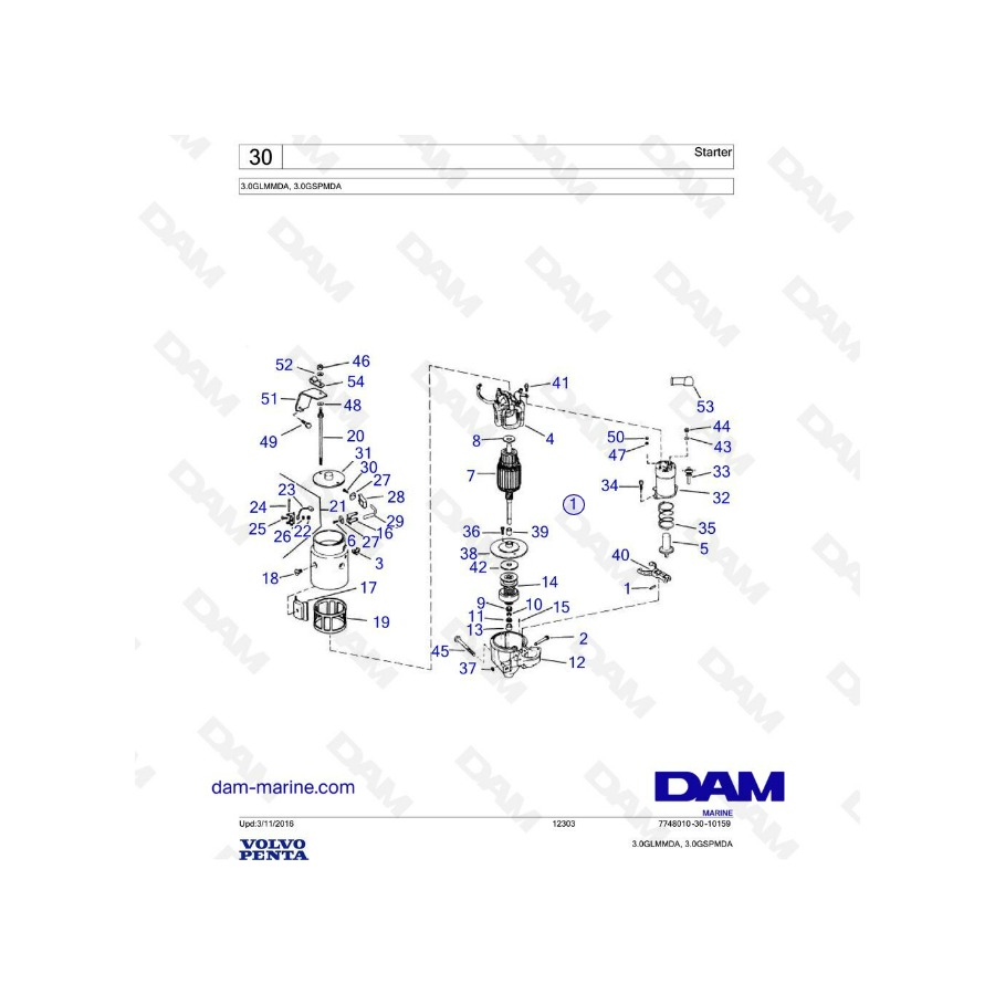 Volvo Penta 3L GL / 3L GS - Starter