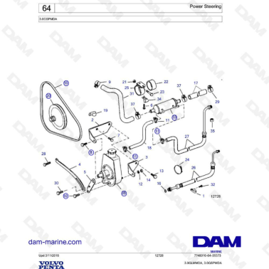 Volvo Penta 3L GS - Power steering