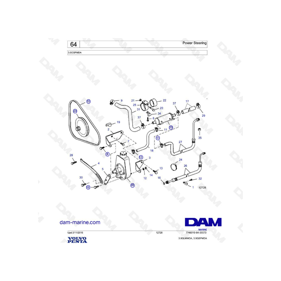 Volvo Penta 3L GS - Dirección asistida
