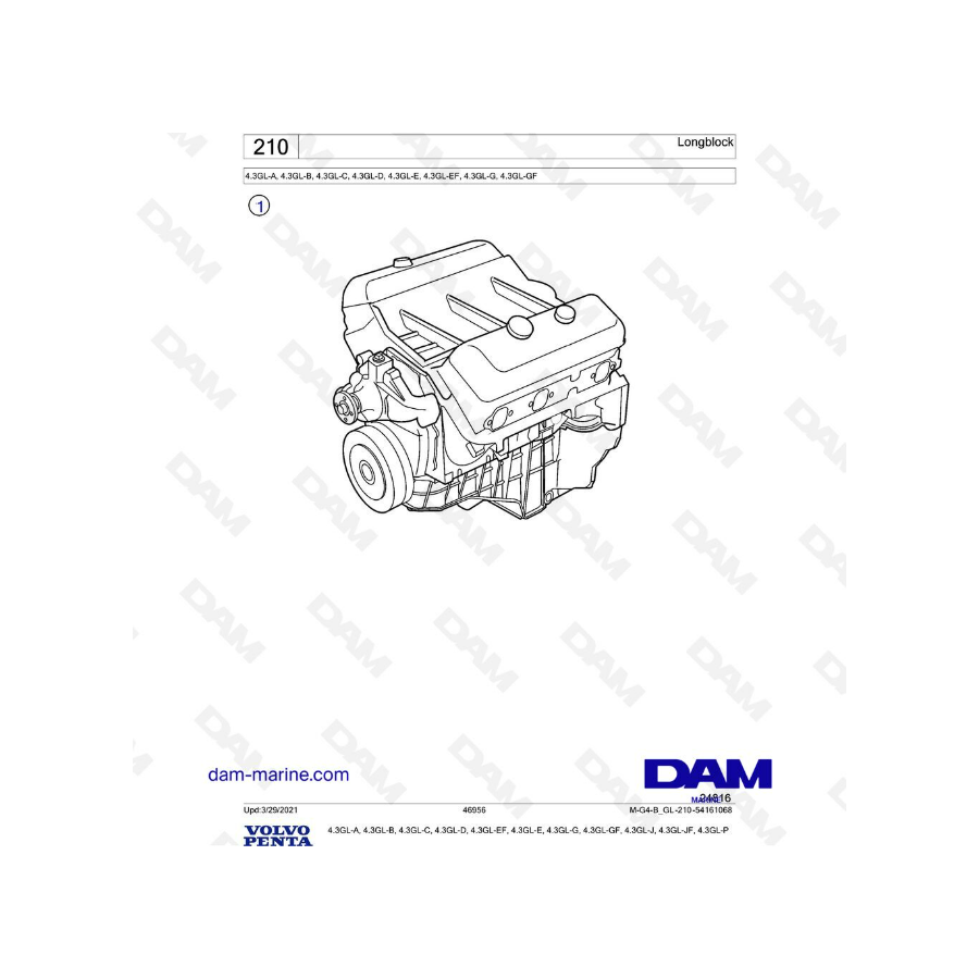 Volvo Penta 4.3L GL - Longblock