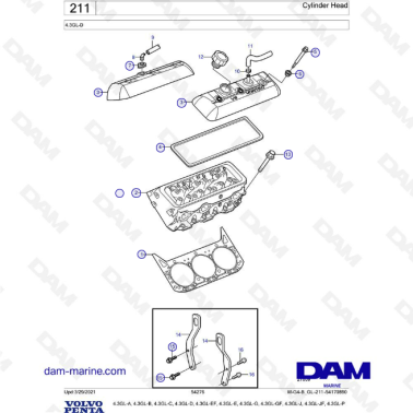 Volvo Penta 4.3L GL - Cylinder head
