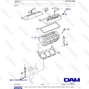 Volvo Penta 4.3GL-P - Cylinder head