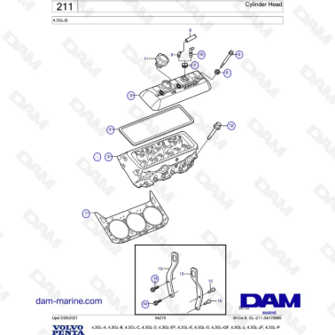 Volvo Penta 4.3GL-D - Cylinder head