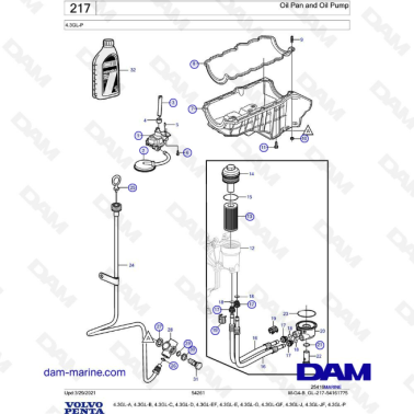 Volvo Penta 4.3L GL - Oil drain