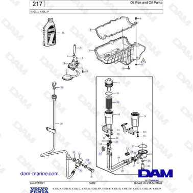 Volvo Penta 4.3L GL - Oil pan & Oil pump