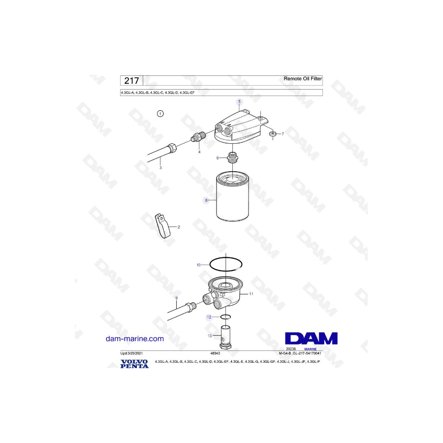 Volvo Penta 4.3L GL - Remote oil filter