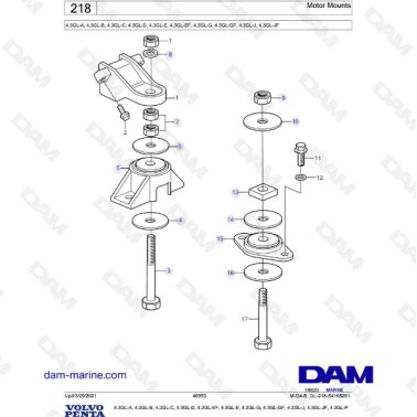 Volvo Penta 4.3L GL - Motor mounts