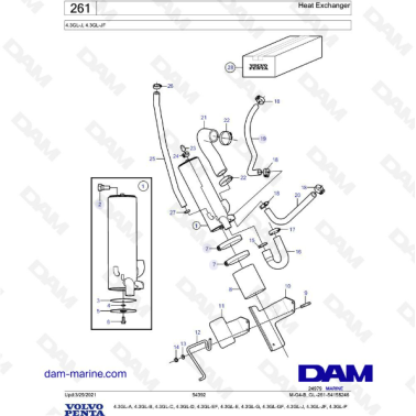 Volvo Penta 4.3L GL - Heat exchanger