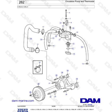 Volvo Penta 4.3L GL - Circulation pump