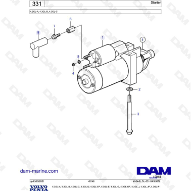 Volvo Penta 4.3L GL - Starter